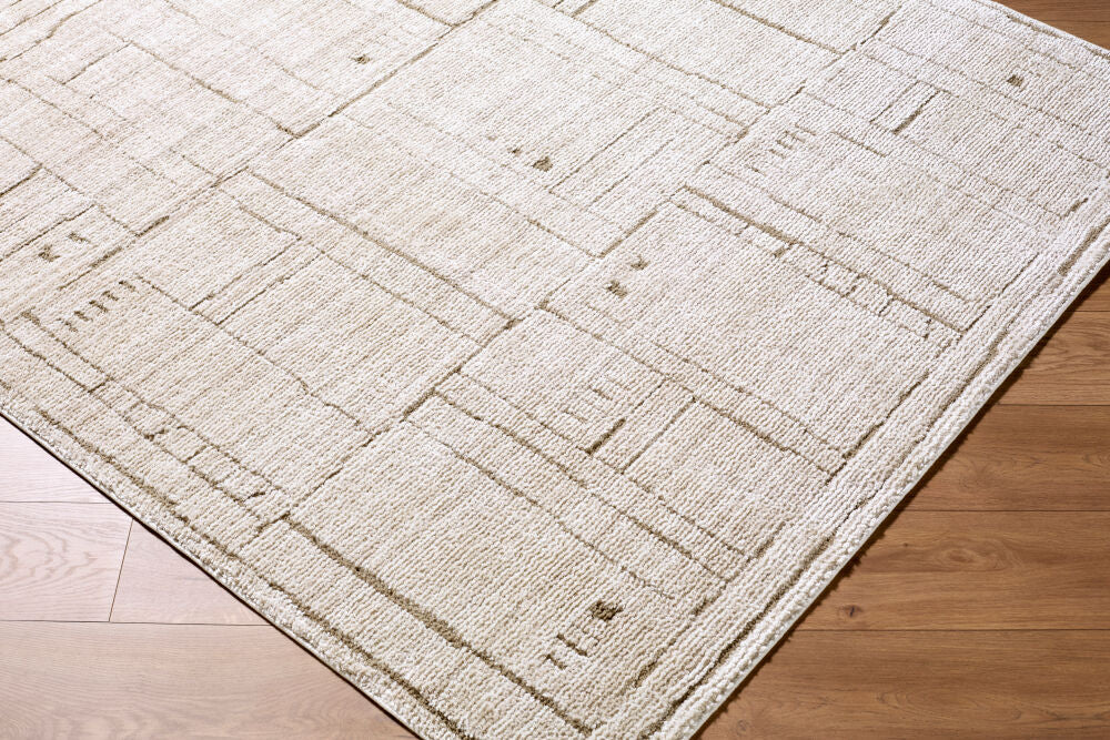 Alma Dark Brown/Taupe Machine Woven Rug EDAL-2300 - corner