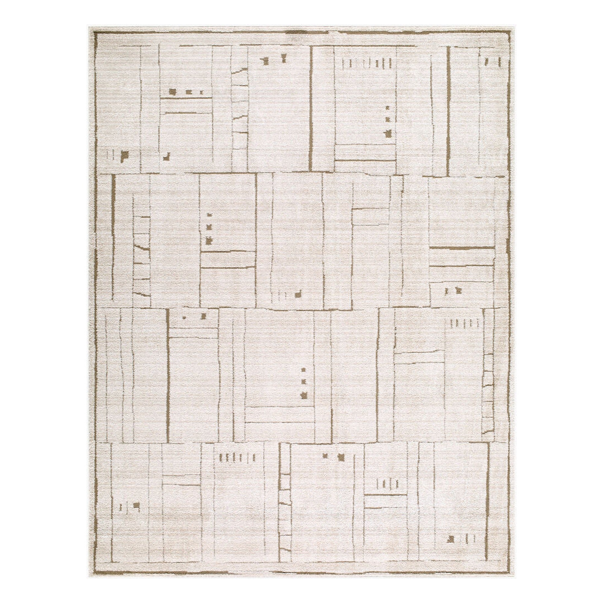 Alma Dark Brown/Taupe Machine Woven Rug EDAL-2300 - 5'3" x 7'