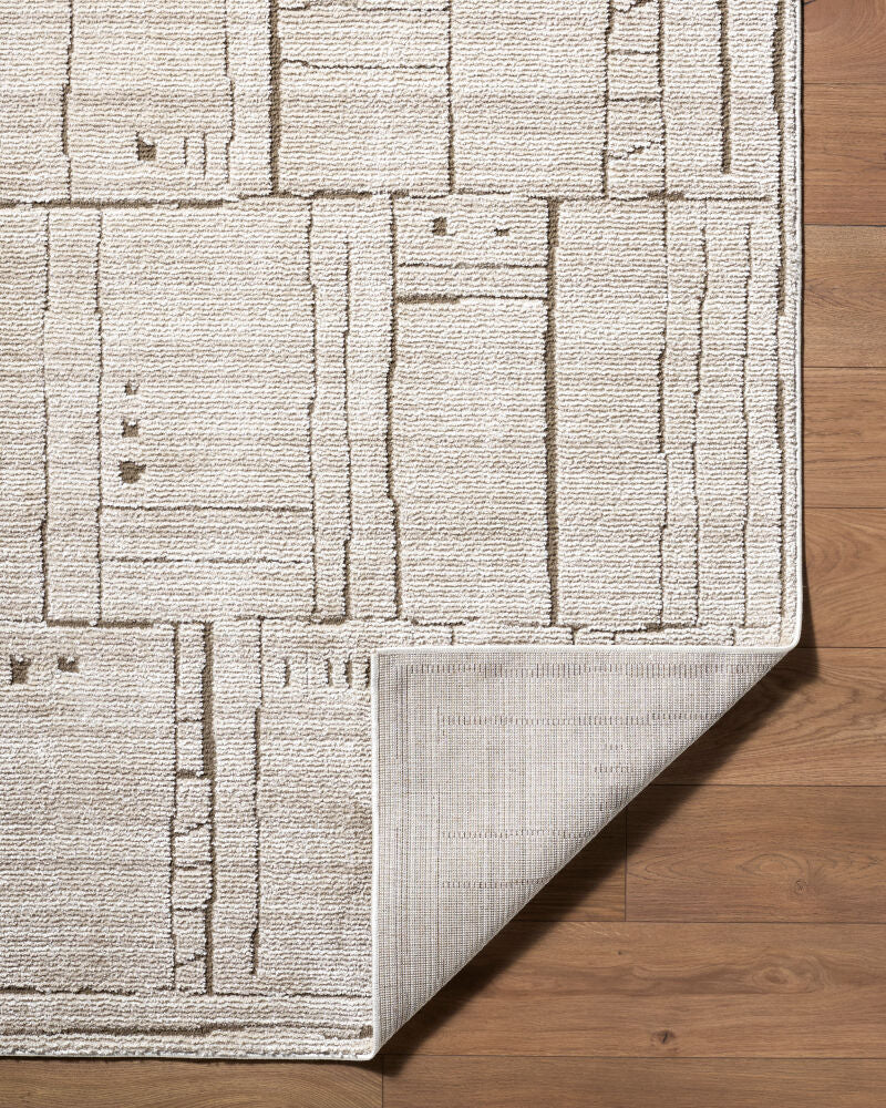 Alma Dark Brown/Taupe Machine Woven Rug EDAL-2300 - fold