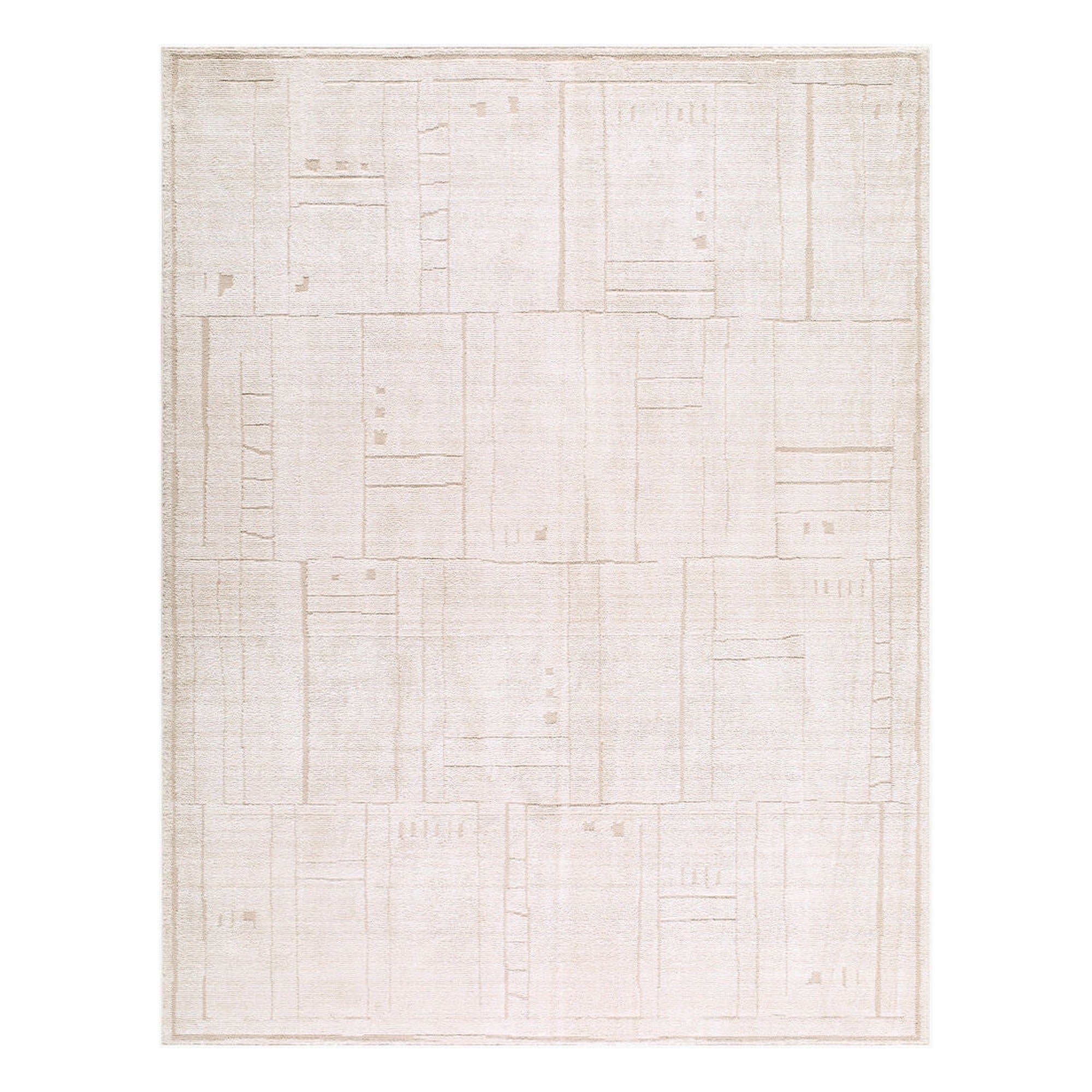 Alma Ivory/Taupe Machine Woven Rug - 5'3" x 7'