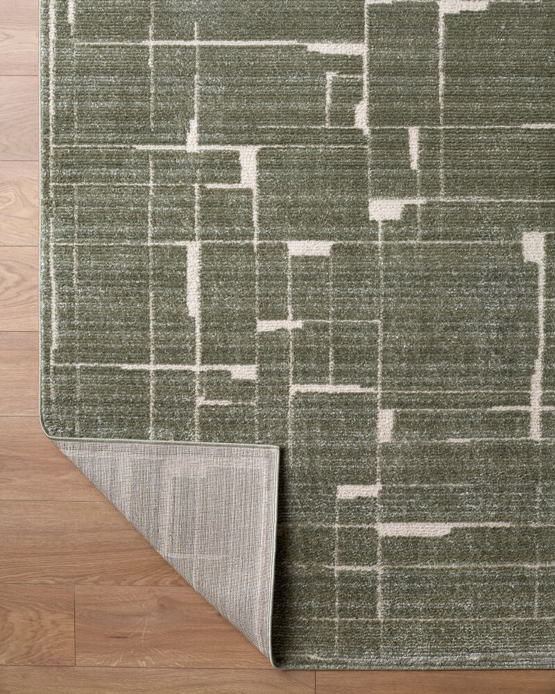Alma Medium Brown/Olive Machine Woven Rug - fold
