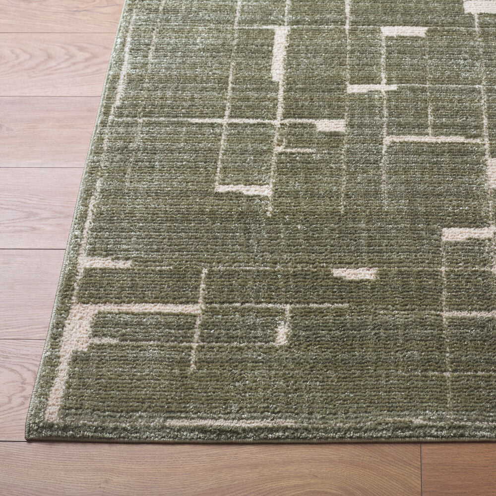Alma Medium Brown/Olive Machine Woven Rug - front