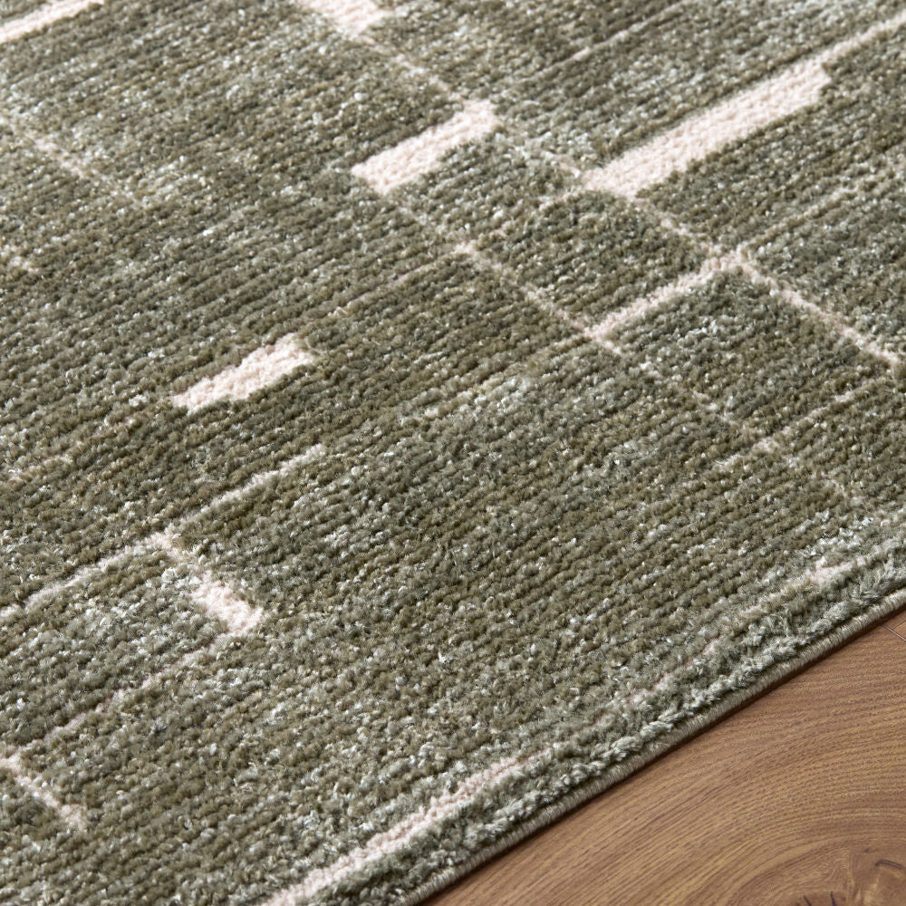 Alma Medium Brown/Olive Machine Woven Rug - texture