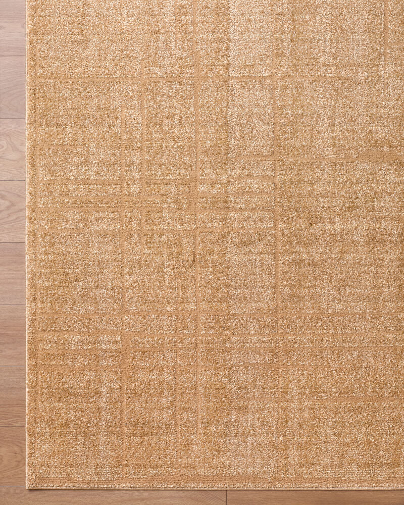 Alma Tan Machine Woven Rug - overhead