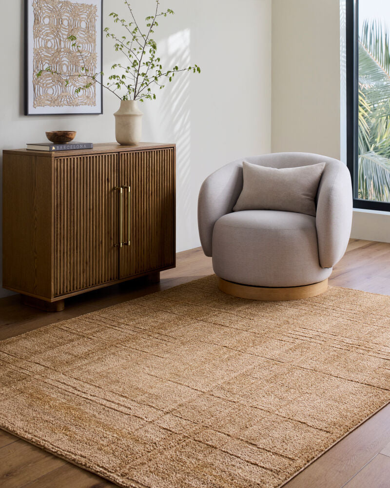 Alma Tan Machine Woven Rug - styleshot