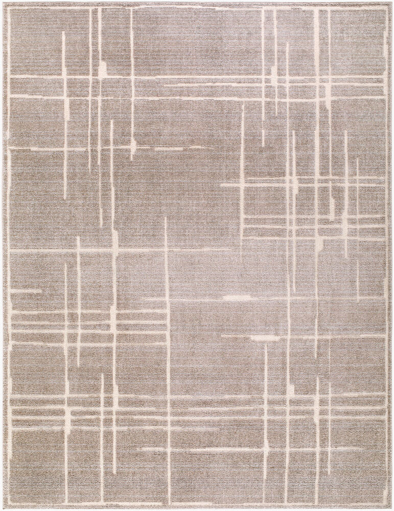 Alma Medium Brown/Taupe Machine Woven Rug - 5'3" x 7'