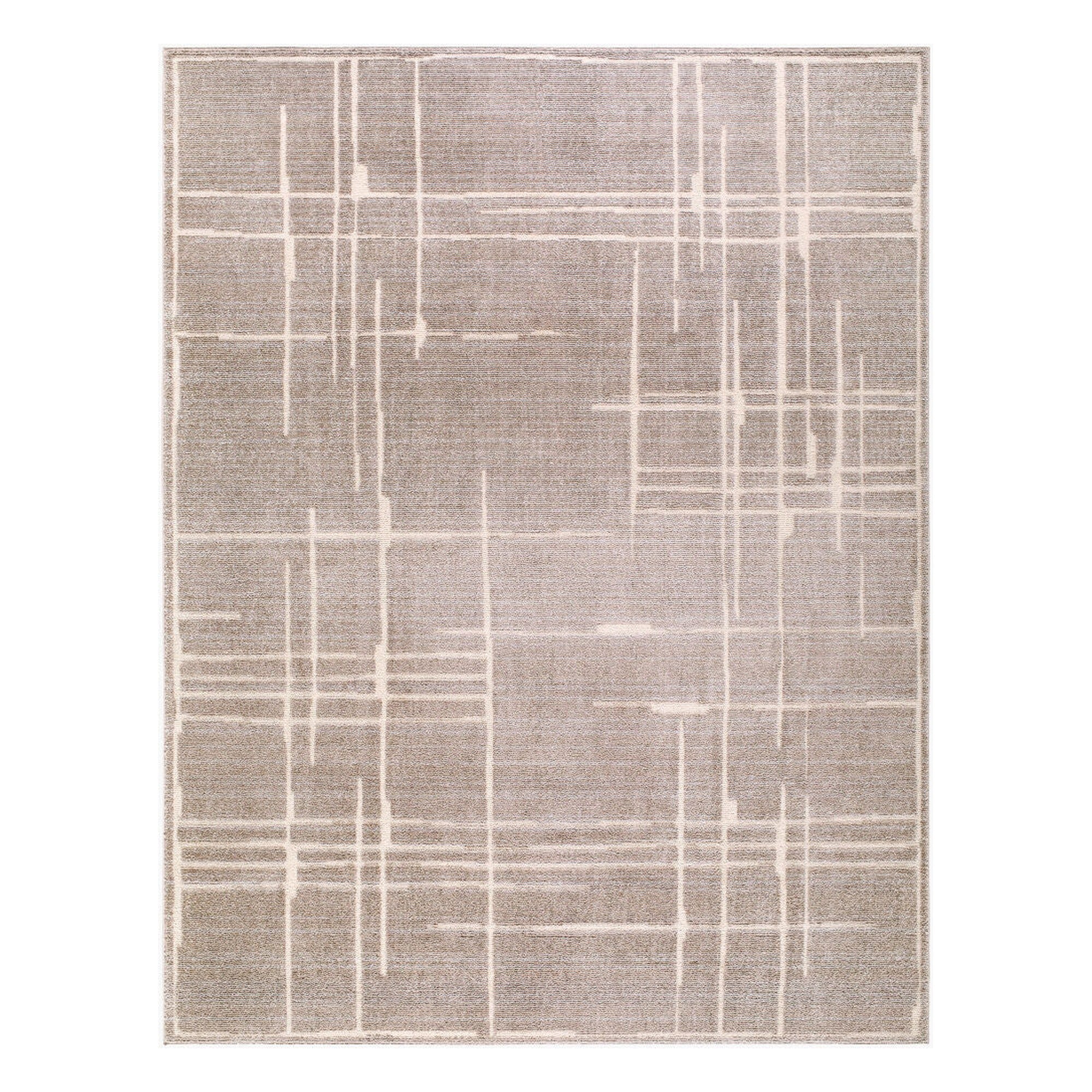 Alma Medium Brown/Taupe Machine Woven Rug - 5'3" x 7'