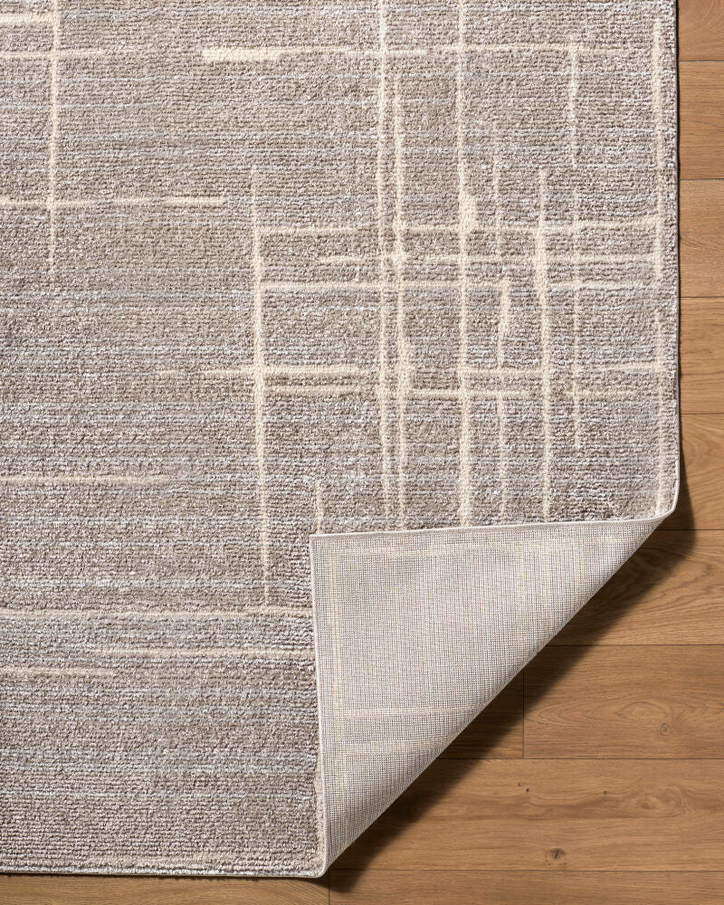 Alma Medium Brown/Taupe Machine Woven Rug - fold