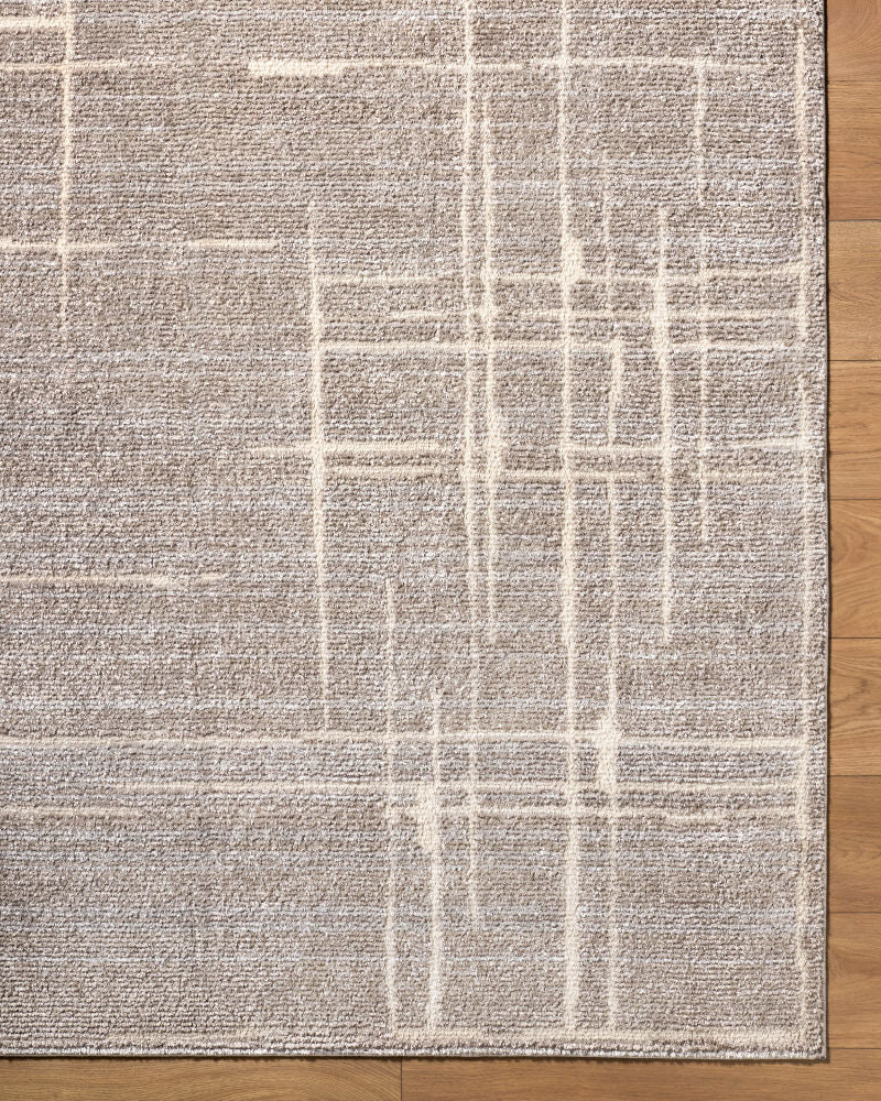 Alma Medium Brown/Taupe Machine Woven Rug - overhead