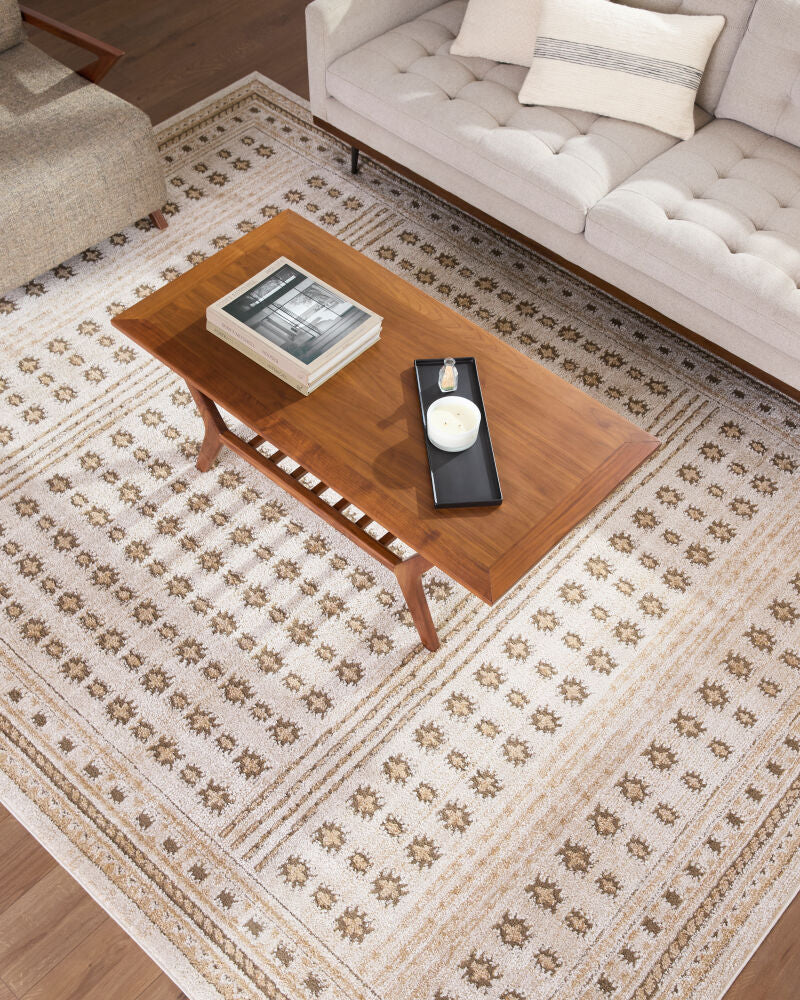 Alma Dark Brown/Taupe Machine Woven Rug EDAL-2305 - roomscene