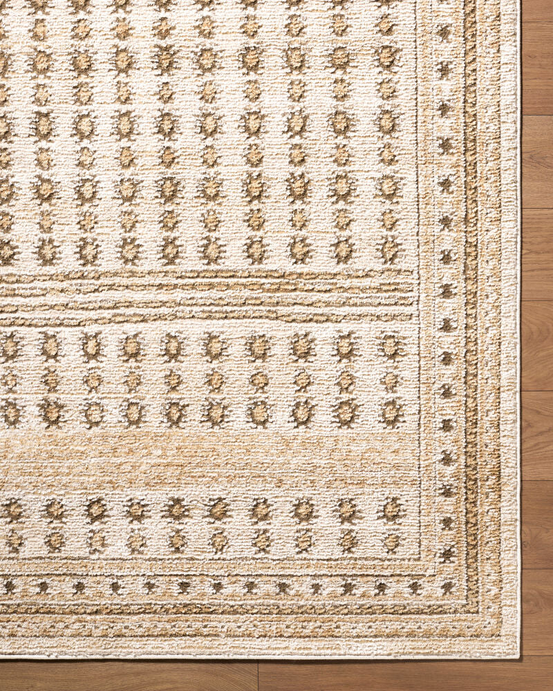 Alma Dark Brown/Taupe Machine Woven Rug EDAL-2305 - overhead