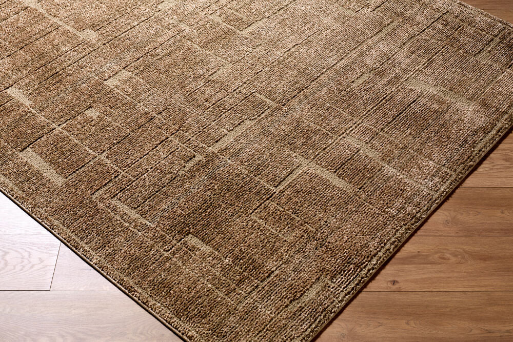 Alma Dark Brown Machine Woven Rug - corner
