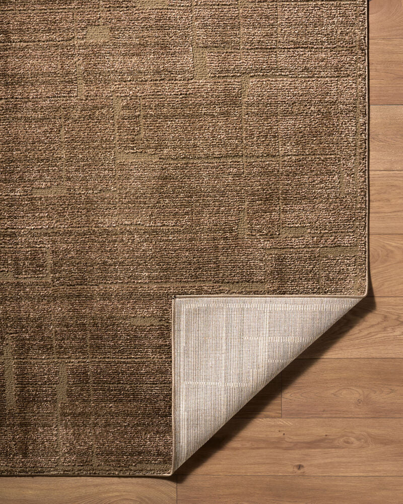 Alma Dark Brown Machine Woven Rug - fold