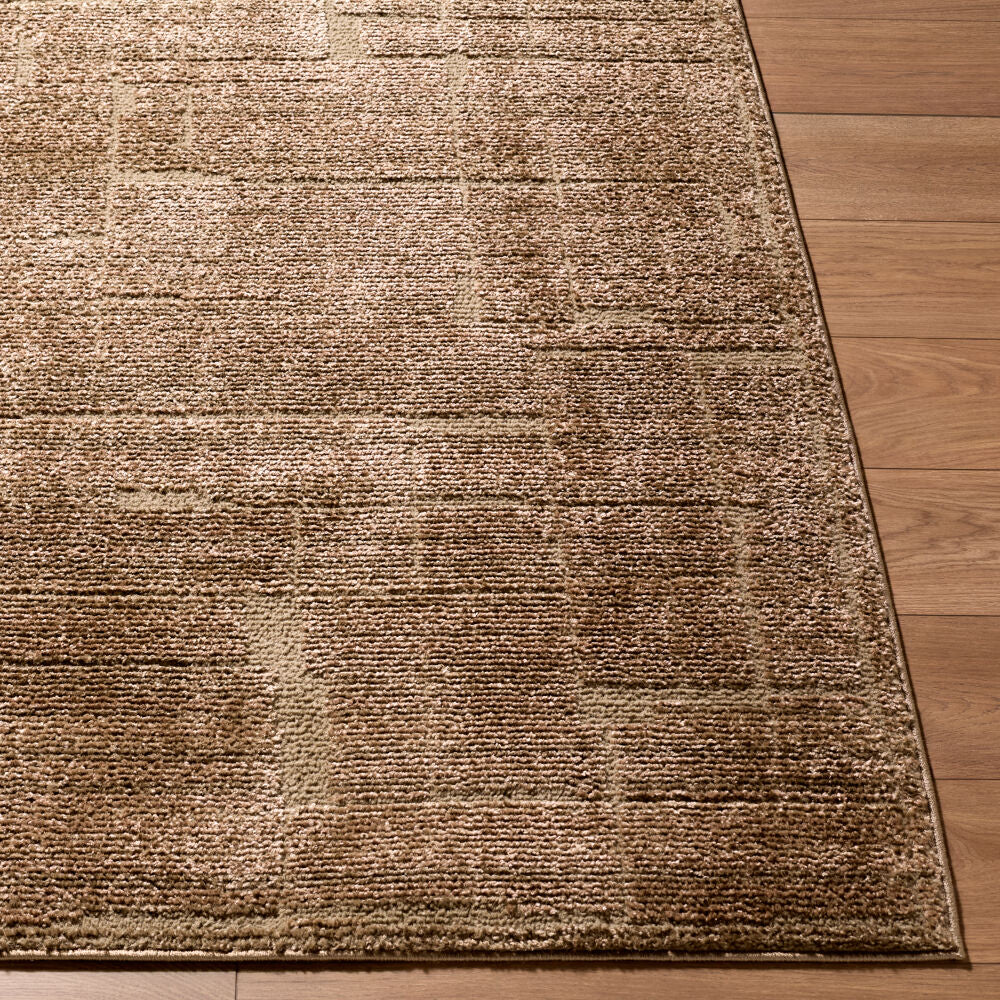 Alma Dark Brown Machine Woven Rug - front