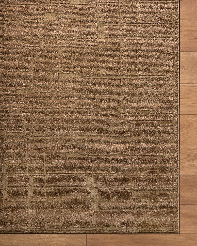 Alma Dark Brown Machine Woven Rug - overhead