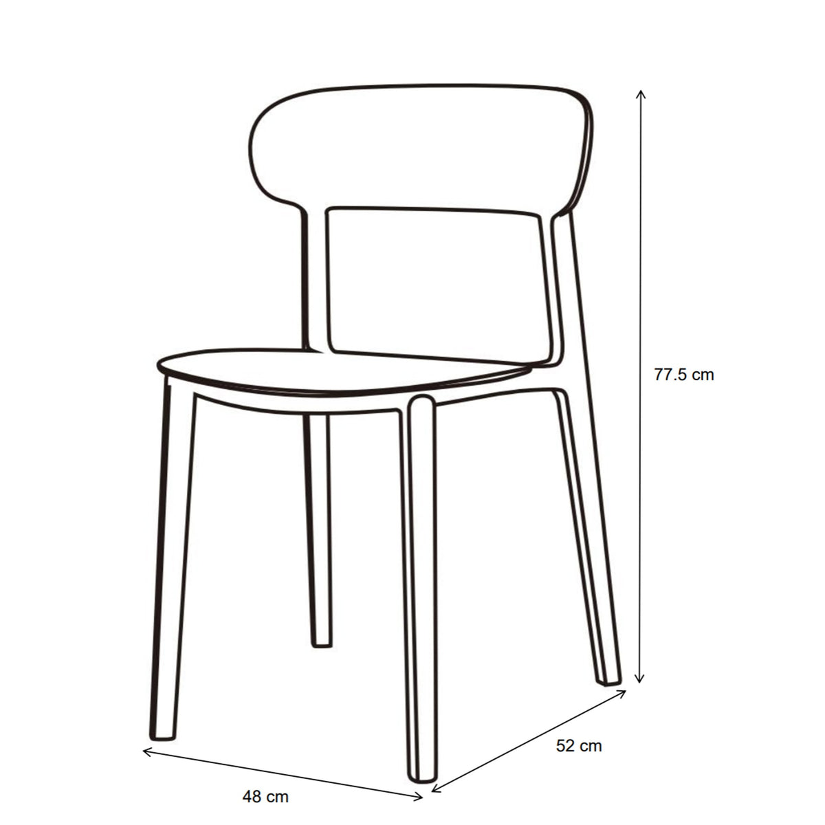 Metro Spencer Eco-Friendly Outdoor Stacking Chair Set of 4 - Dusty Rose by Urbia - detail 11