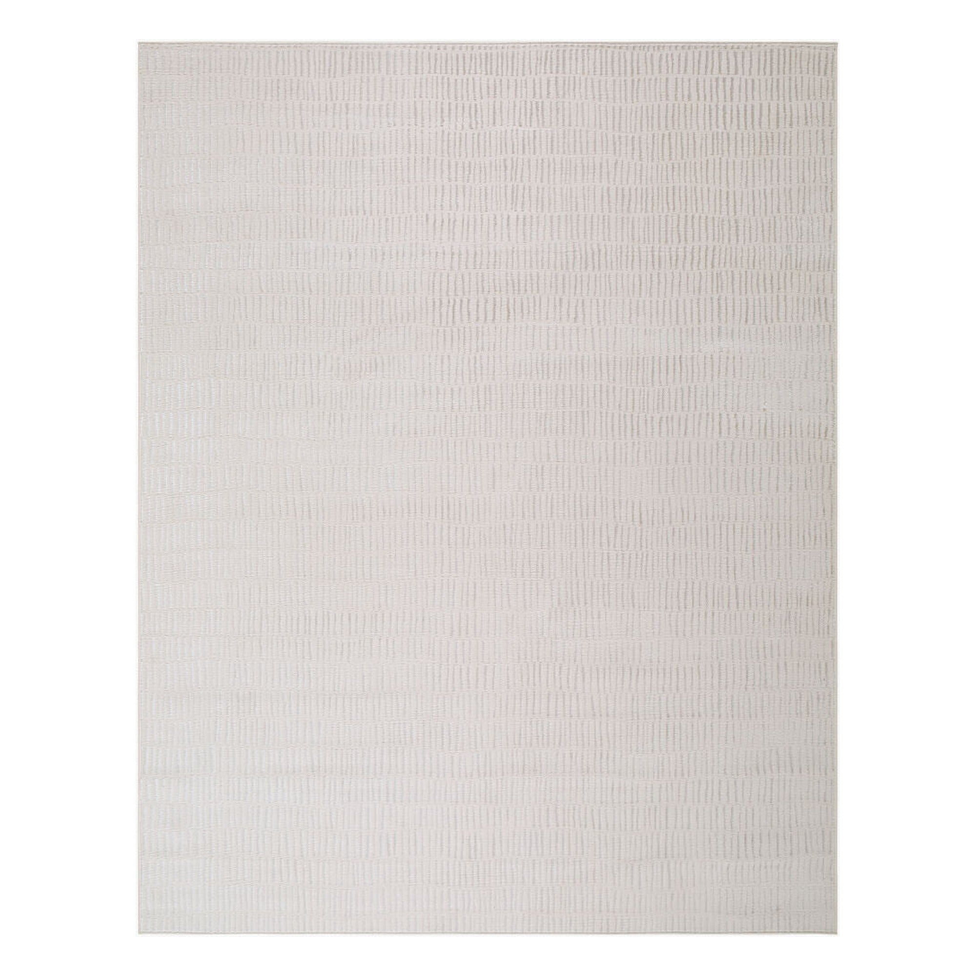 Grenelle Ivory/Silver Gray Machine Woven Rug EDGN-2300 - 5'3" x 7'