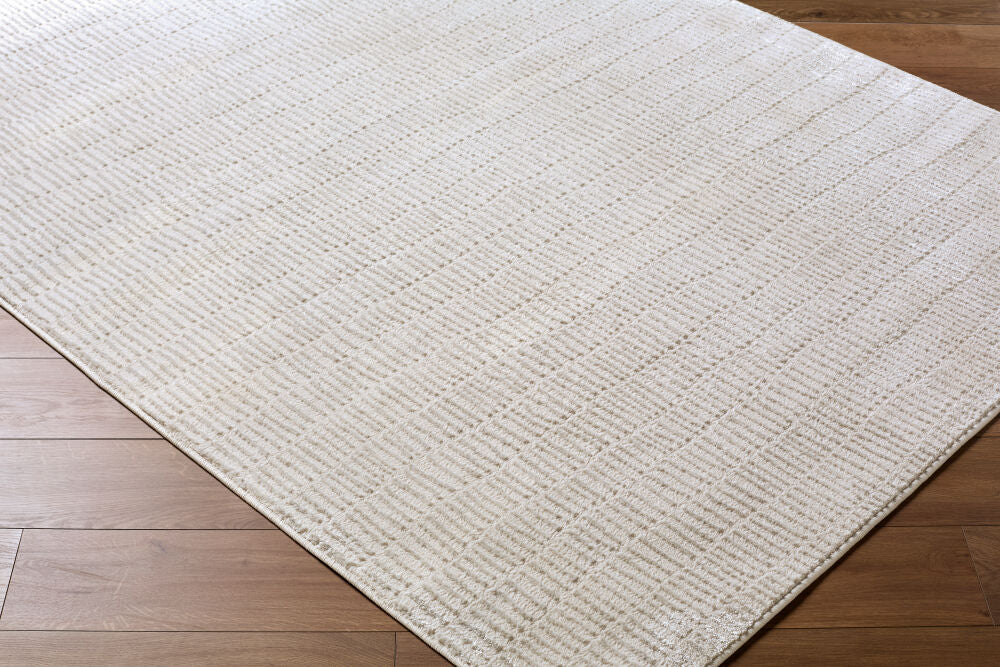 Grenelle Ivory/Silver Gray Machine Woven Rug EDGN-2300 - corner