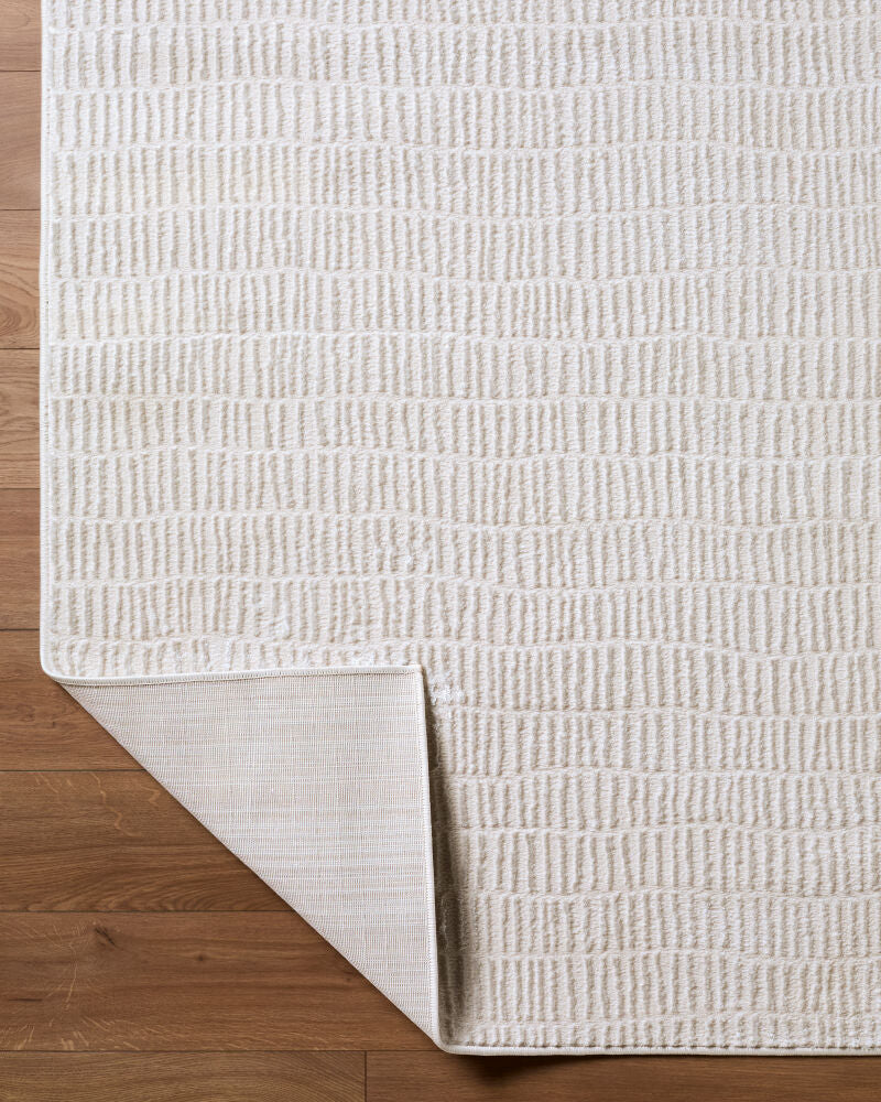 Grenelle Ivory/Silver Gray Machine Woven Rug EDGN-2300 - fold