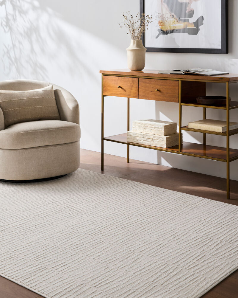 Grenelle Ivory Machine Woven Rug - roomscene