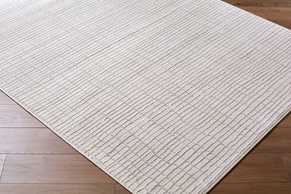 Grenelle Ivory/Silver Gray Machine Woven Rug EDGN-2304 - corner