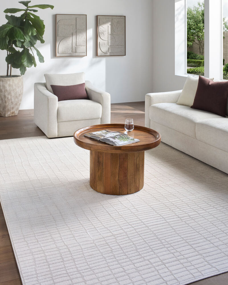 Grenelle Ivory/Silver Gray Machine Woven Rug EDGN-2304 - roomscene