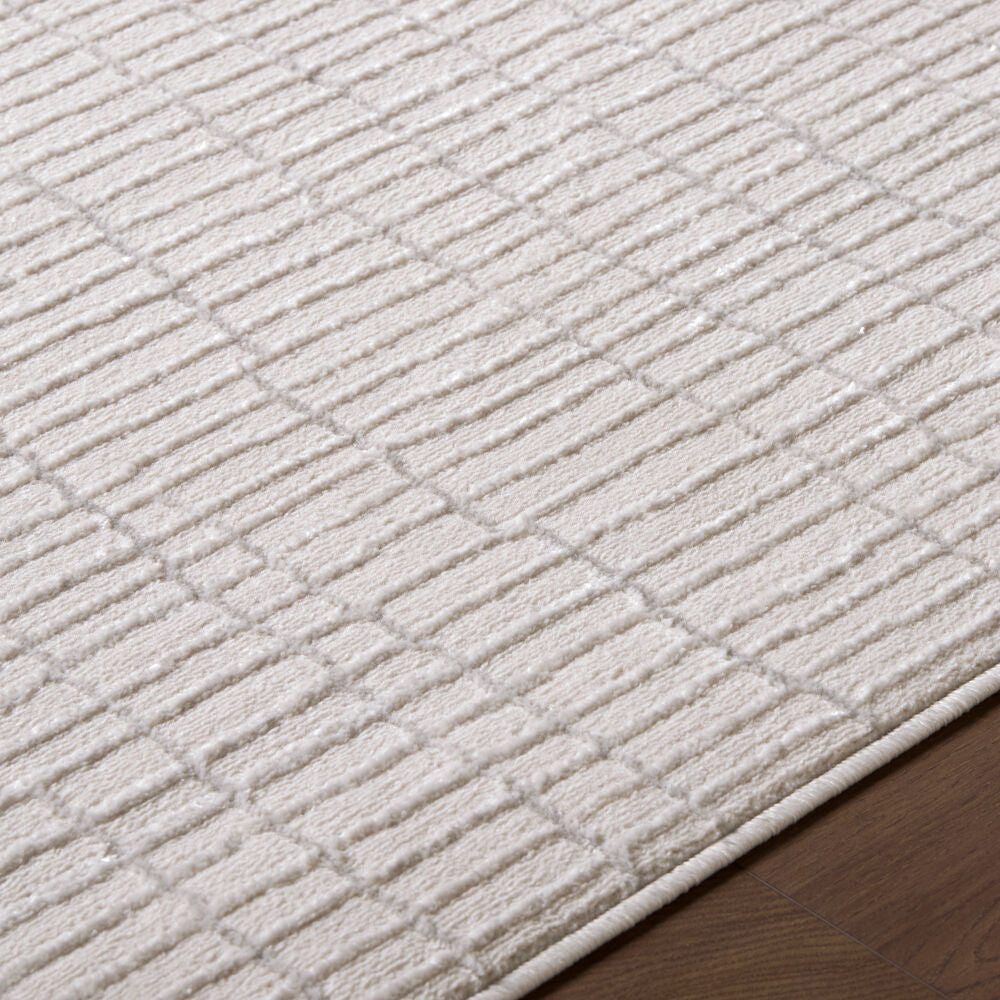 Grenelle Ivory/Silver Gray Machine Woven Rug EDGN-2304 - texture