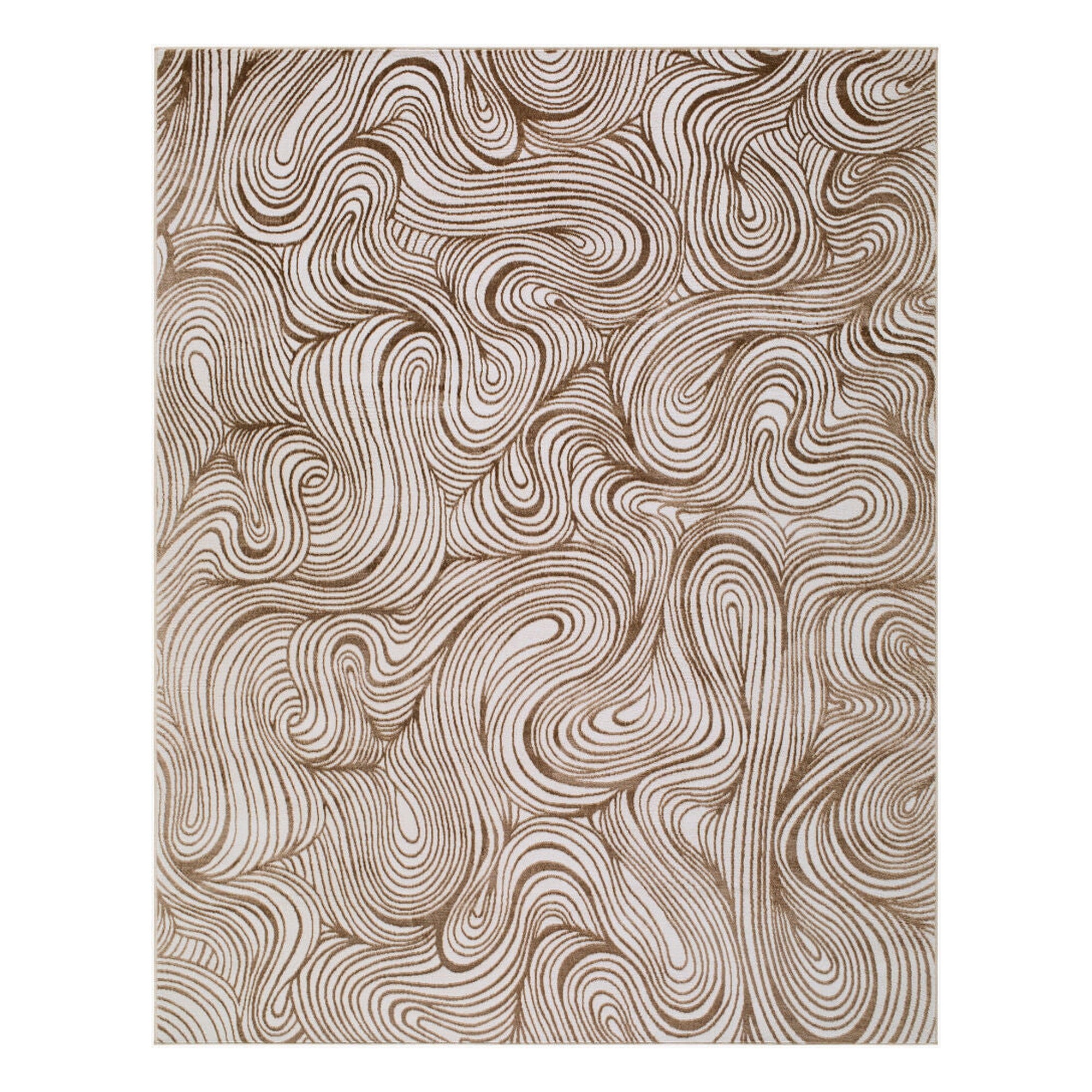 Grenelle Dark Brown/Taupe Machine Woven Rug - 5'3" x 7'