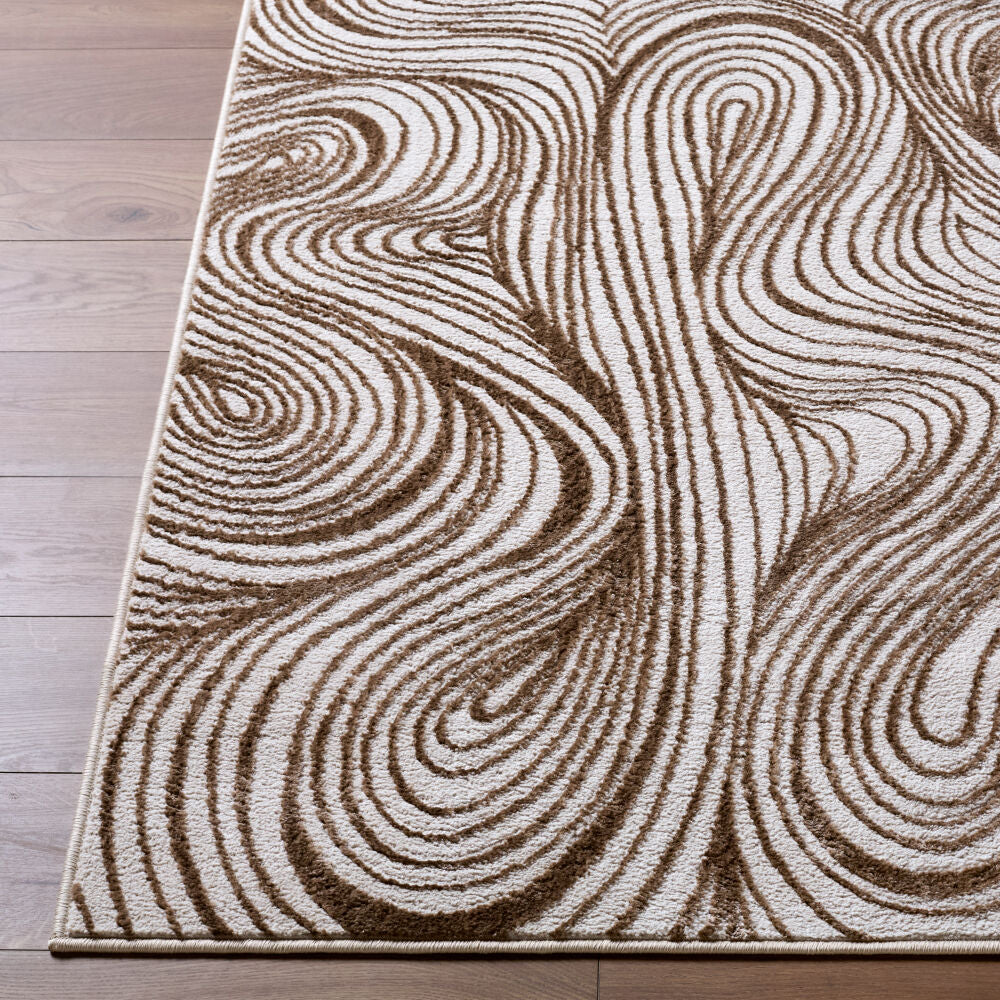 Grenelle Dark Brown/Taupe Machine Woven Rug - front