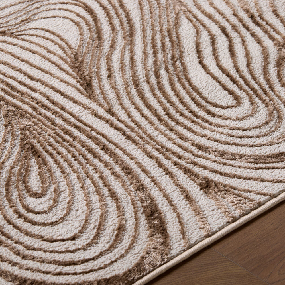 Grenelle Dark Brown/Taupe Machine Woven Rug - texture
