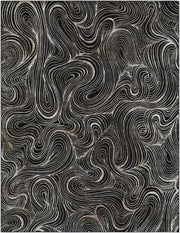 Grenelle Black/Medium Gray Machine Woven Rug - 5'3" x 7'