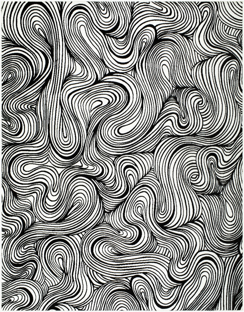 Grenelle Black/Ivory Machine Woven Rug - 5'3" x 7'