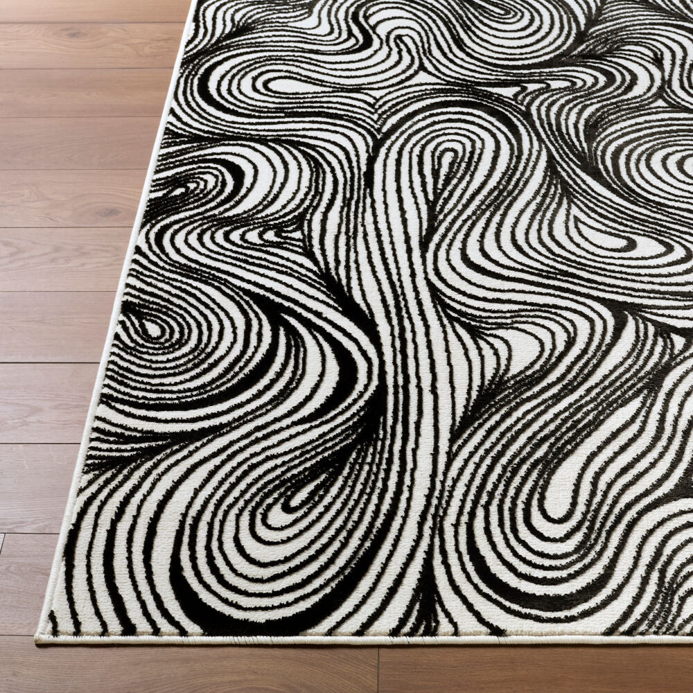 Grenelle Black/Ivory Machine Woven Rug - front