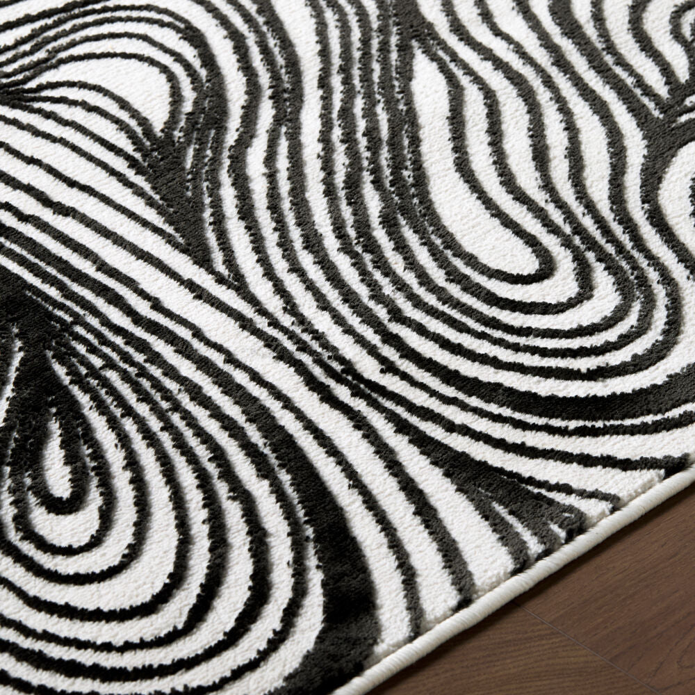 Grenelle Black/Ivory Machine Woven Rug - texture