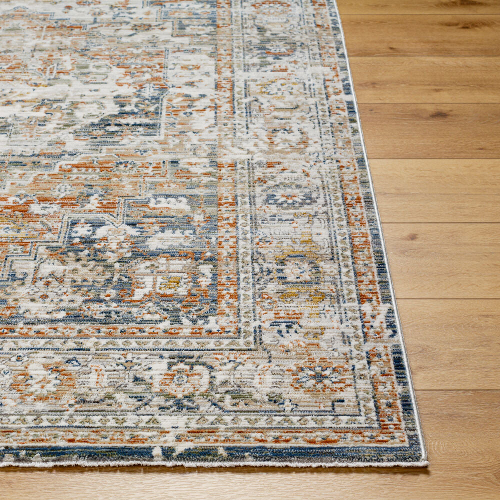 Edmonton Burnt Orange/Tan Machine Woven Rug - front