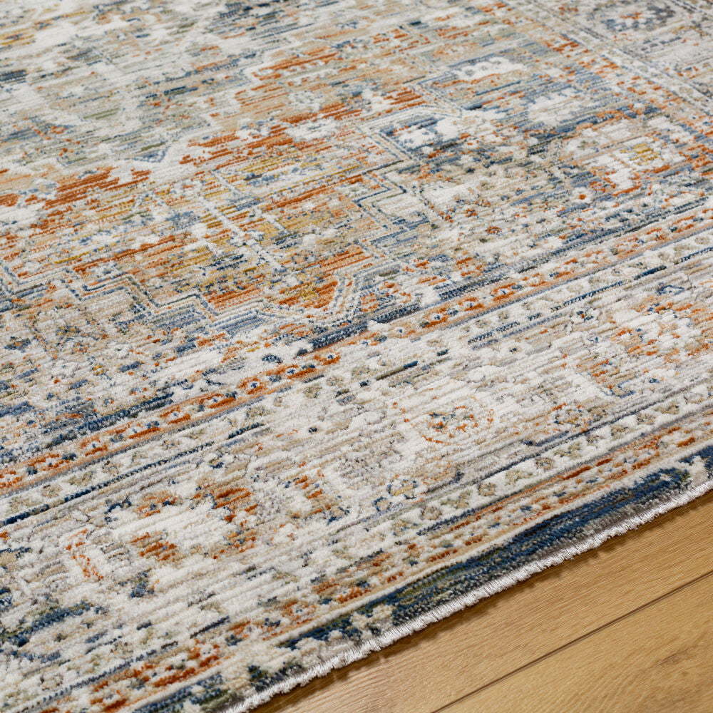 Edmonton Burnt Orange/Tan Machine Woven Rug - texture