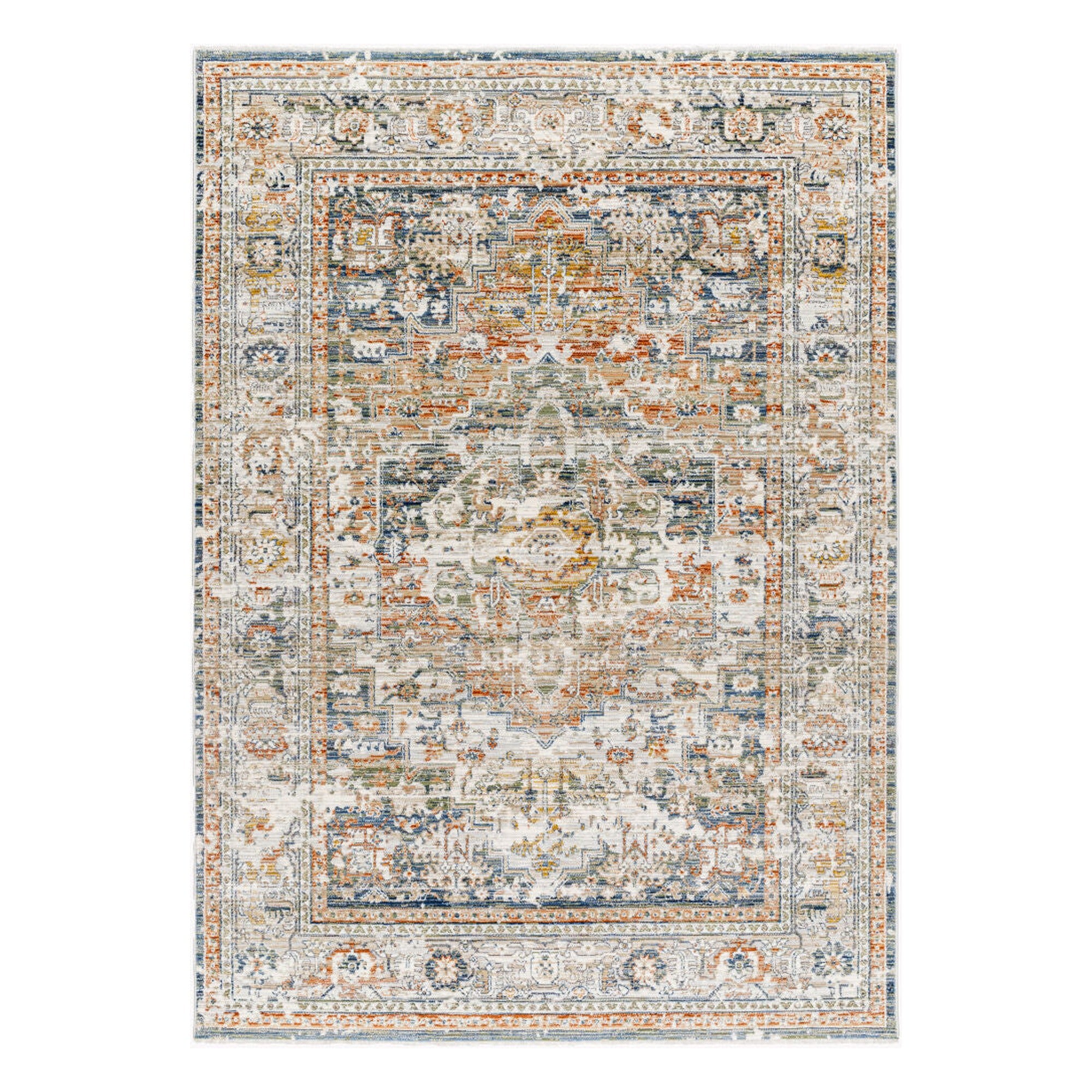 Edmonton Burnt Orange/Tan Machine Woven Rug - 2' x 2'11"