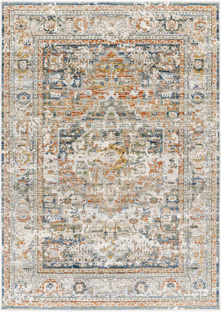 Edmonton Burnt Orange/Tan Machine Woven Rug - 2' x 2'11"