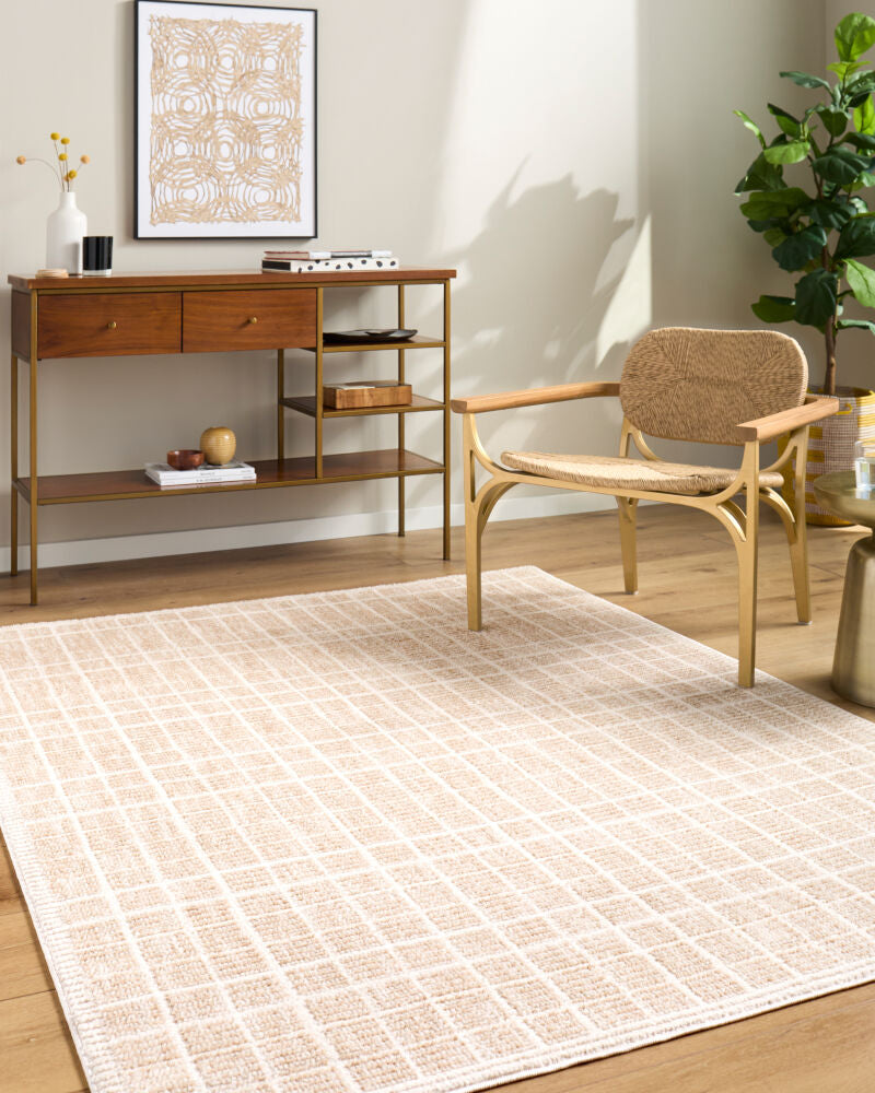 Odeon Cream/Tan Machine Woven Rug EDOD-2300 - roomscene
