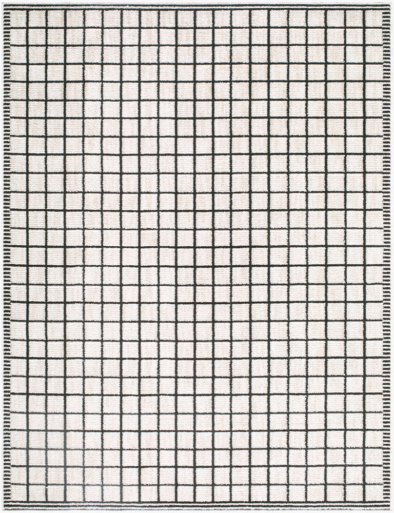 Odeon Black/Ivory Machine Woven Rug - 2' x 2'11"
