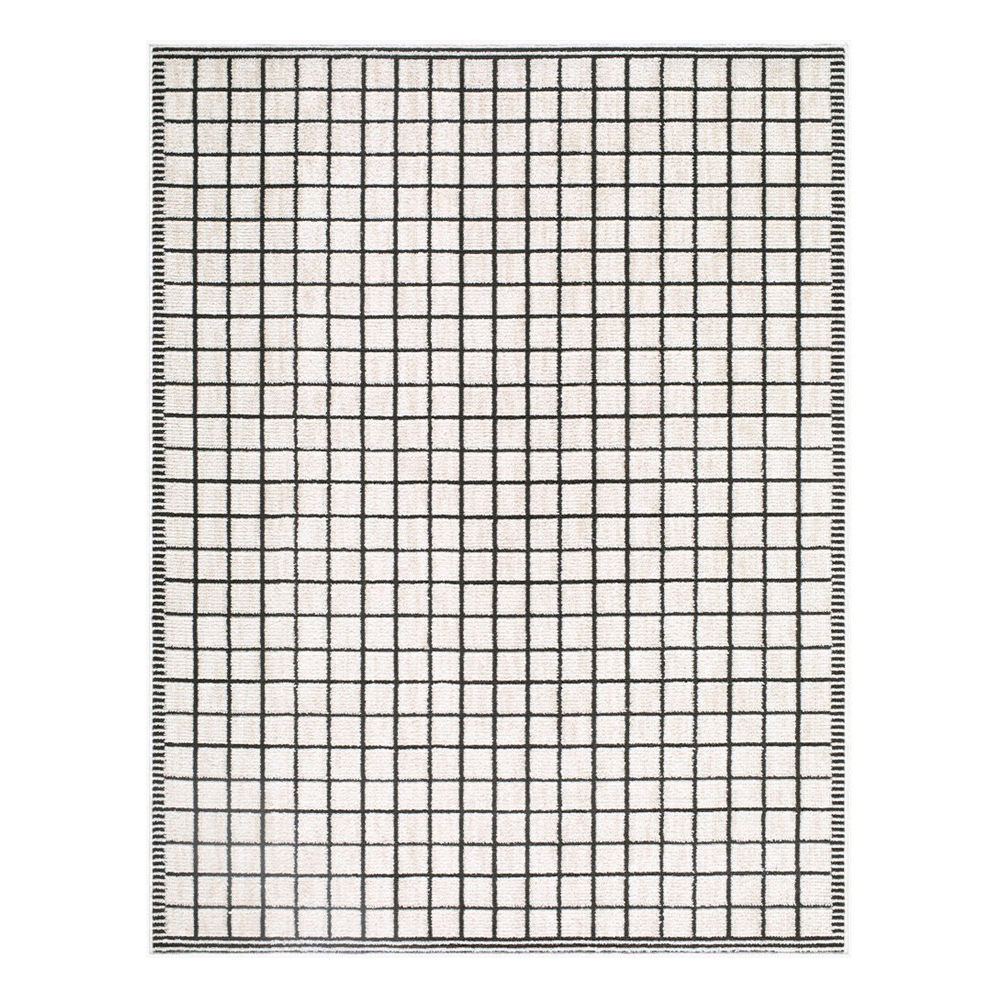 Odeon Black/Ivory Machine Woven Rug - 2' x 2'11"