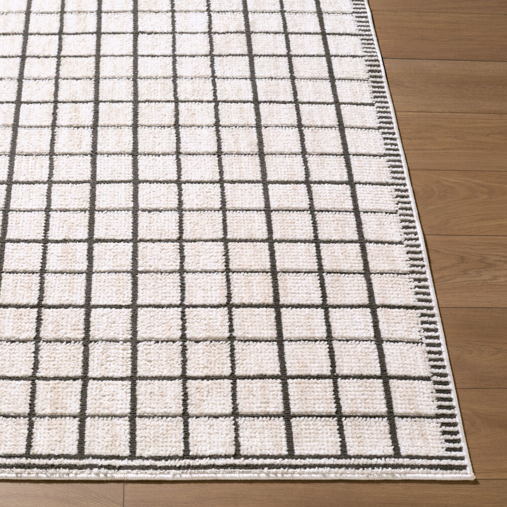 Odeon Black/Ivory Machine Woven Rug - front