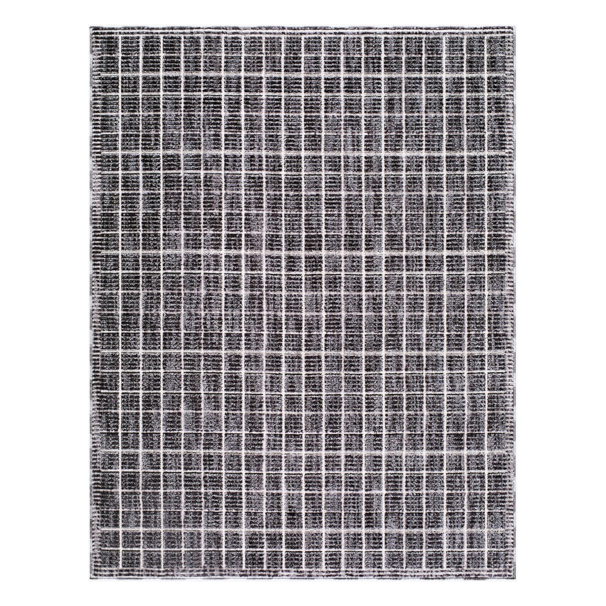 Odeon Black/Cream Machine Woven Rug - 2' x 2'11"