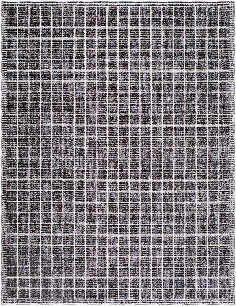 Odeon Black/Cream Machine Woven Rug - 2' x 2'11"