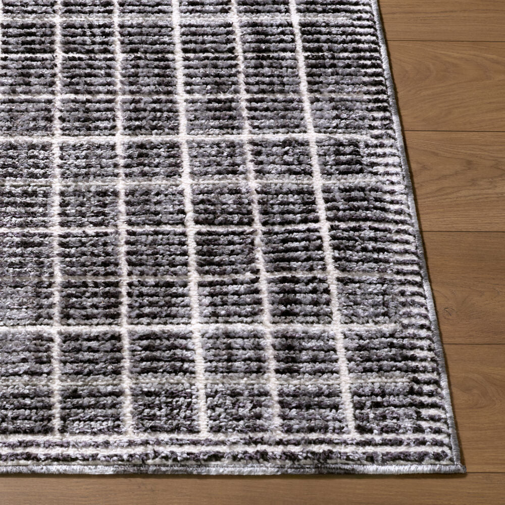 Odeon Black/Cream Machine Woven Rug - front