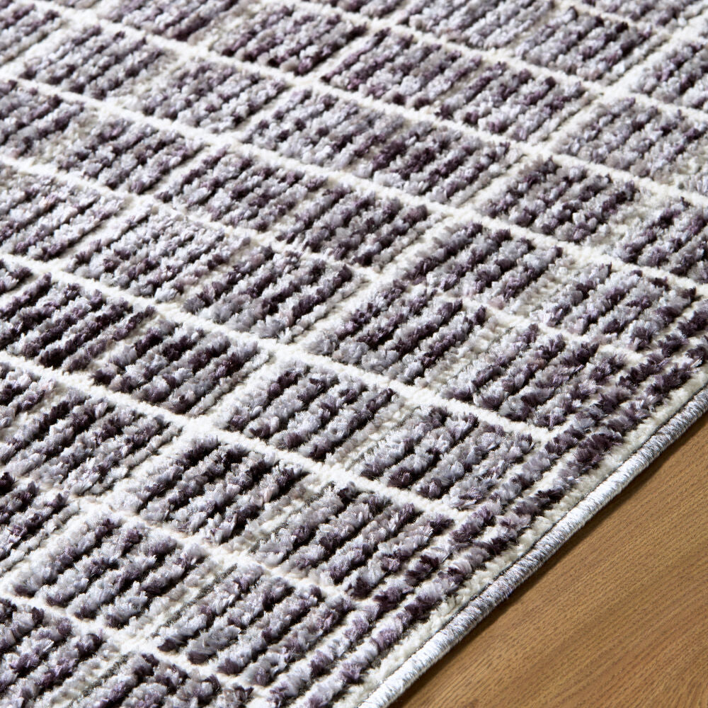 Odeon Black/Cream Machine Woven Rug - texture