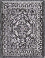 Odeon Black/Medium Gray Machine Woven Rug - 2' x 2'11"