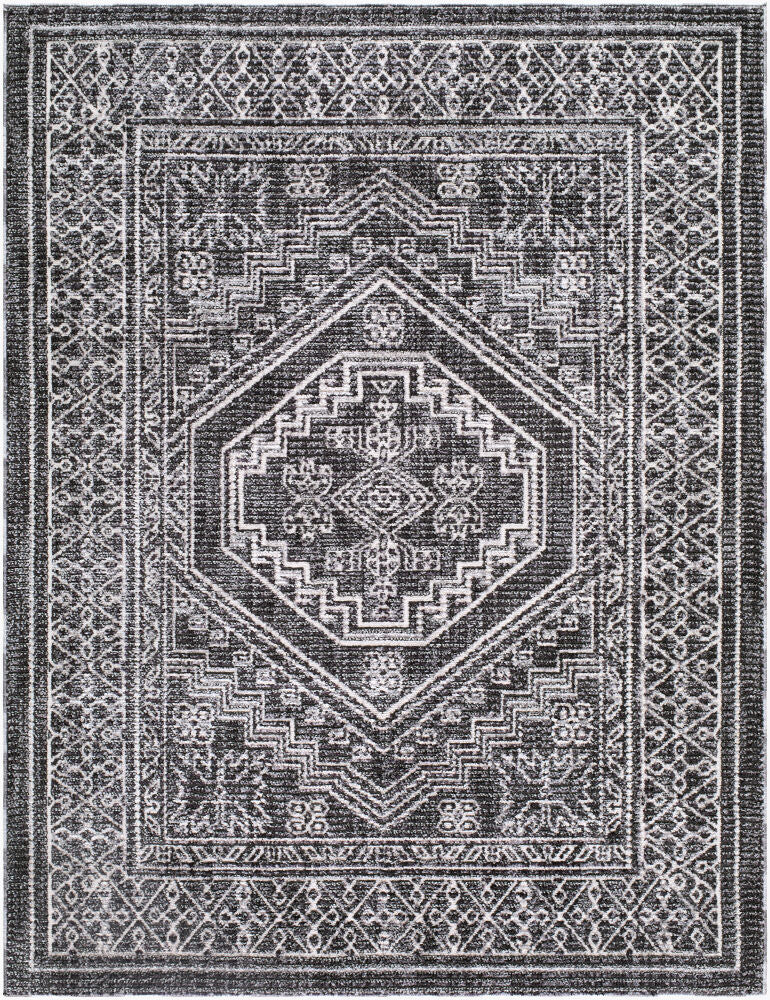 Odeon Black/Medium Gray Machine Woven Rug - 2' x 2'11"