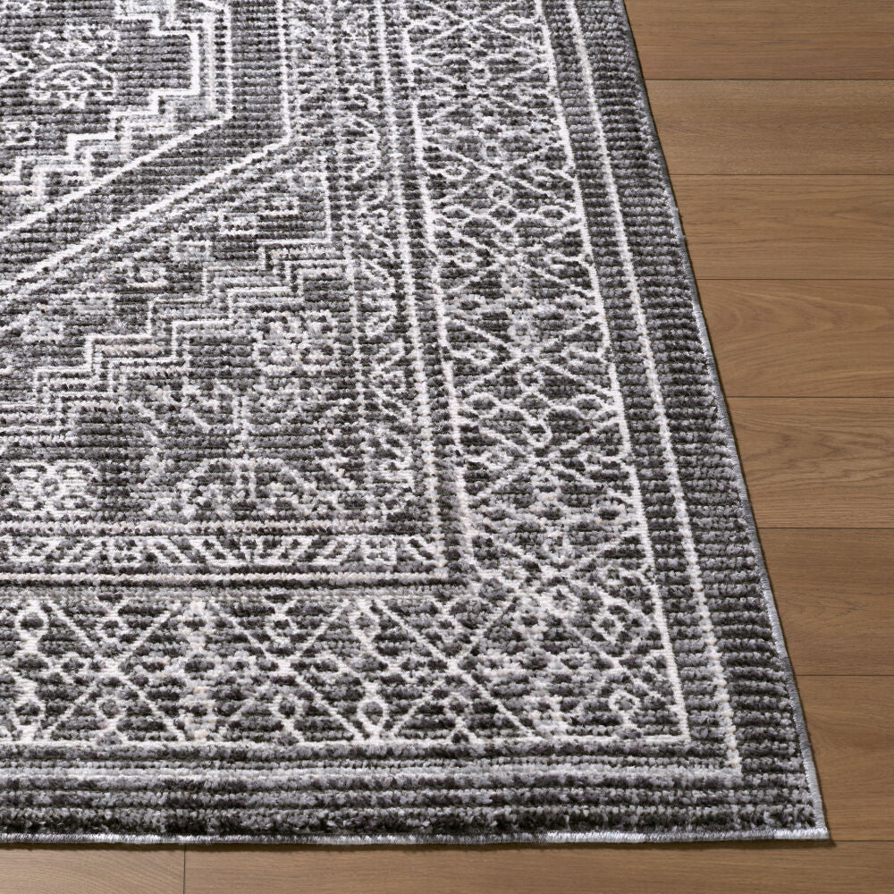 Odeon Black/Medium Gray Machine Woven Rug - front