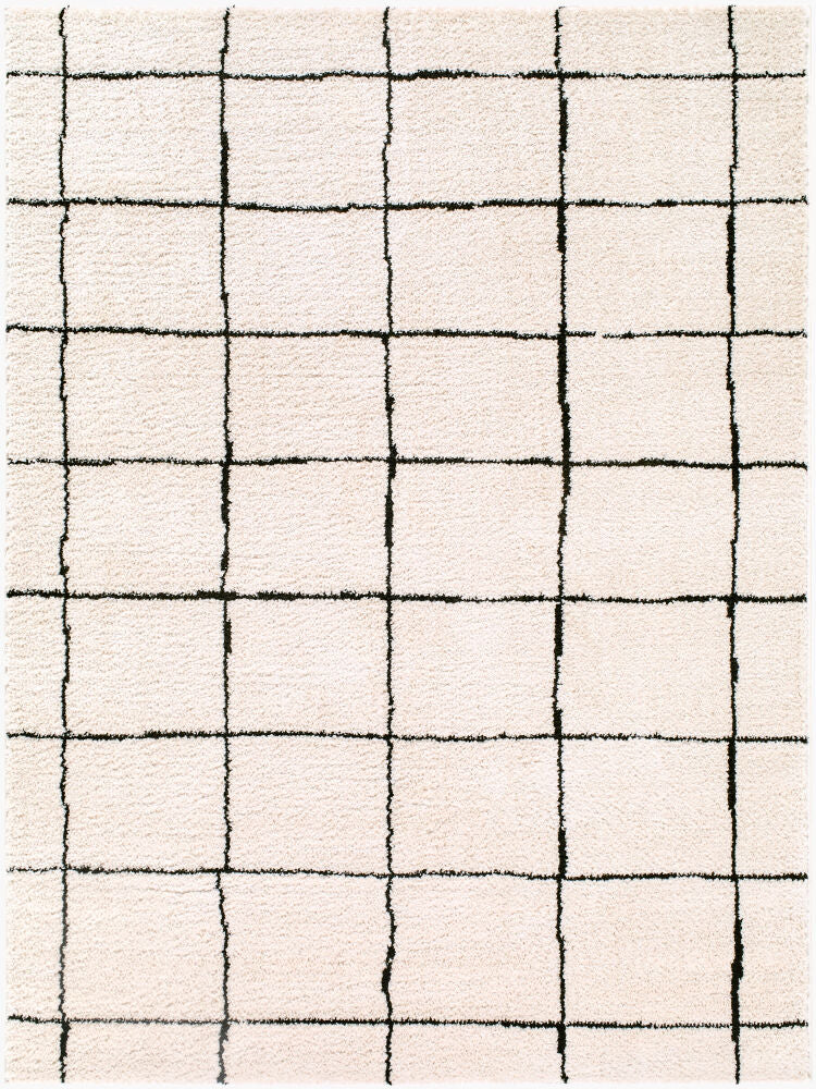 Rivoli Black/Cream Machine Woven Rug EDRV-2300 - 2' x 2'11"